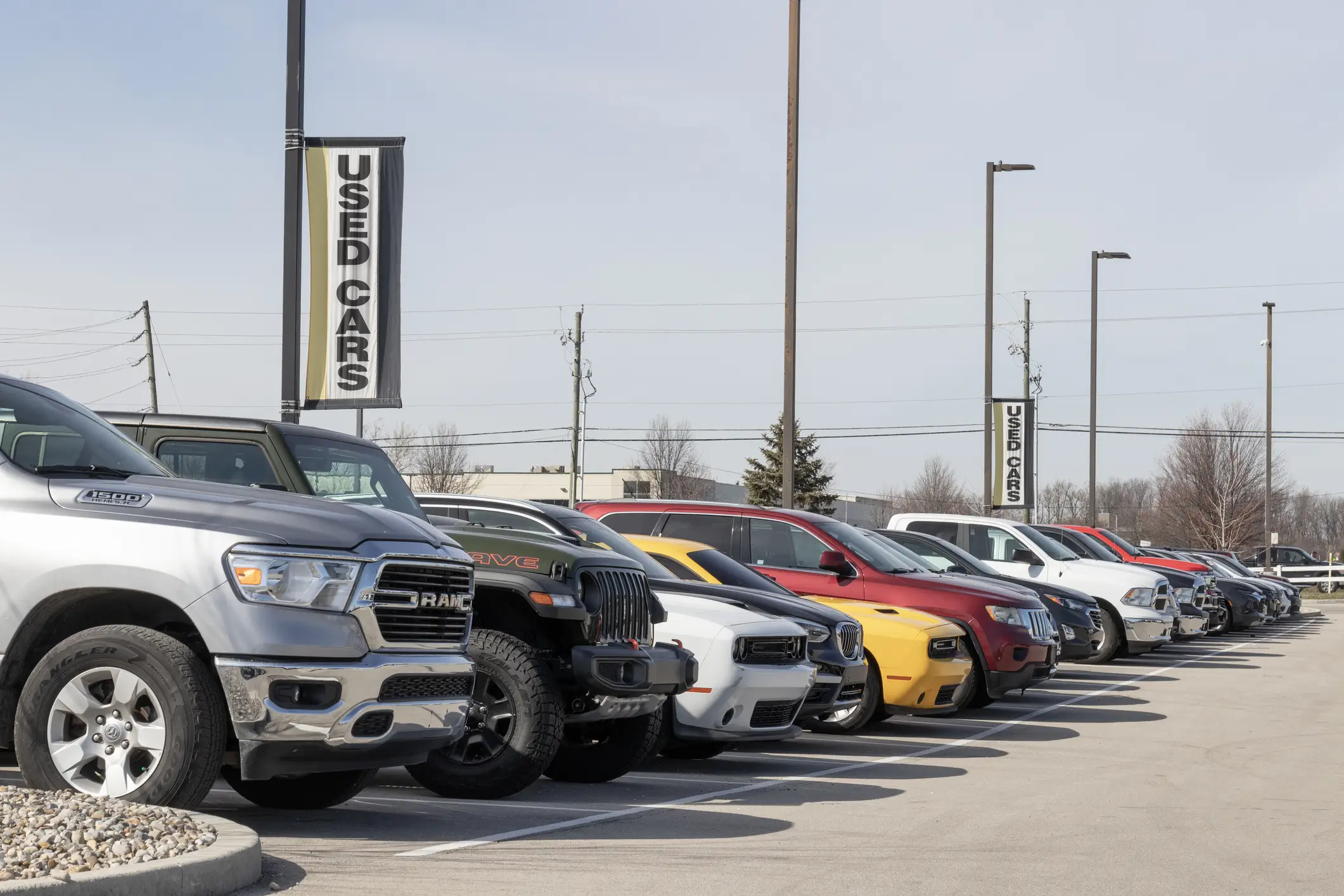 A used car lot.